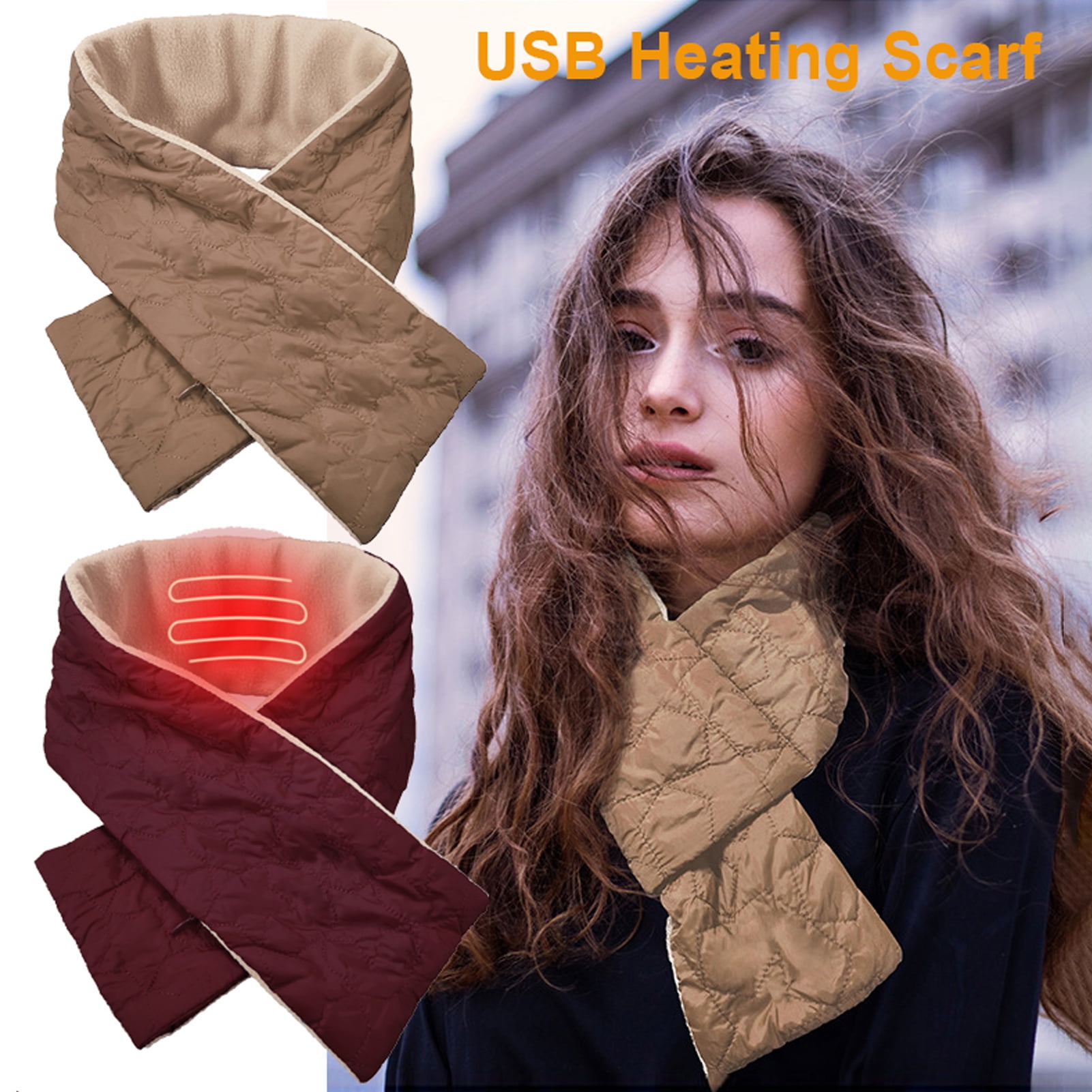 Heated Neck Scarf 3 Gears Temperature Warm Safe USB Charging Cold Protection Neck Brace Unisex 5