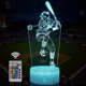 thumbnail image 1 of Baseball Man-1 Baseball Man 3D Night Light with Remote and Touch Control, Multiple Color and Flashing Modes and Adjusted Brightness, USB and Battery P, 1 of 4