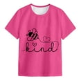 thumbnail image 4 of Hessimy Girl's Short Sleeve Graphic Tees Crew Neck Beach Tops Casual Summer T-Shirts(D,8-9 Years), 4 of 4