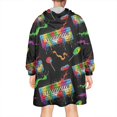 thumbnail image 2 of Wearable Oversized Blanket,Colorful Music Keyboard Black Pattern Wearable Blanket Hoodie for Adults,Cozy Hooded Blankets with Super Pockets,Super Warm Fuzzy Pullover for Women & Men, 2 of 6