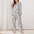 thumbnail image 2 of Lsque Watermelon Pattern Long Sleeve Pajama Set for Women - Soft 2-Piece Sleepwear and Loungewear Set with Pockets, Comfy Nightwear-X-Large, 2 of 7