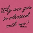 thumbnail image 2 of Women's Mean Girls Why Are You So Obsessed With Me Quote Racerback Tank Top Pink Heather Medium, 2 of 4