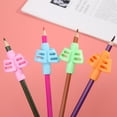 thumbnail image 3 of 4pcs Hollowed Kids Writing Pencil Holder Rubber Pen Grip Posture Correction Tool, 3 of 8