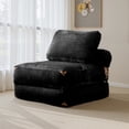 thumbnail image 3 of Ovios Folding Sofa Bed Convertible Futon Chair Bed Sleeper Comfy Fold Out Floor Couch with Pillow Lounge Bed for Small Spaces, Black, 3 of 12