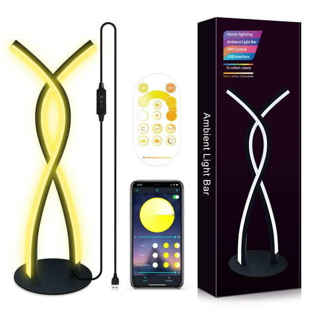 Smart Bedroom Bedside Lamp Tabletop Desk Lamp with APP and Remote Control Versatile Lighting Solution for Home and Office