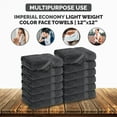 thumbnail image 6 of Canadian Linen Economy  Grey Washcloth Set 12”x12”, 12 Pack 100% Cotton Absorbent Quick Dry Face Wash Cloths for Kitchen, Cleaning, Spa, Salon, Barber Shop, Gym, Car, Hotel, Restaurants, 6 of 6