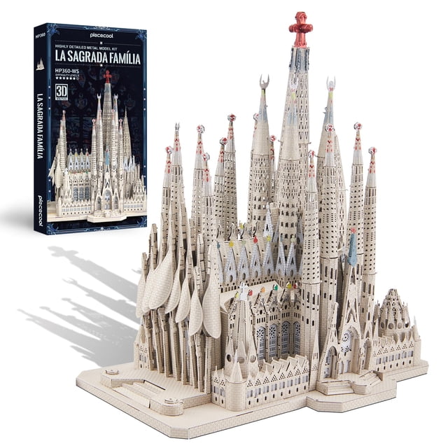 Puzle 3D de metal Piececool La Sagrada Familia, 450 unidades