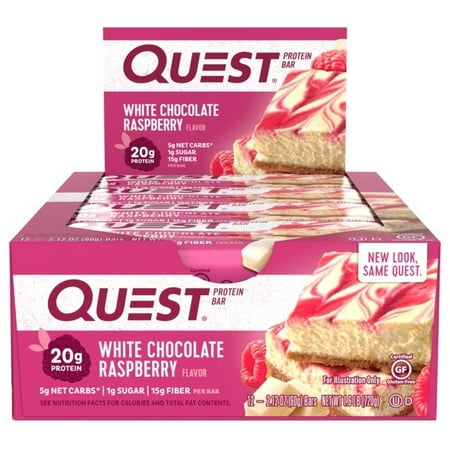 Quest Protein Bar, White Chocolate Raspberry, 20g Protein, 12