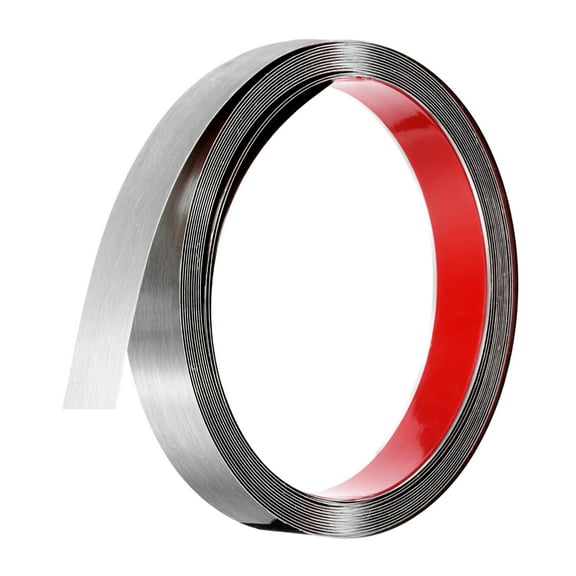 Uxcell Silver Trim Peel and Stick, Self Adhesive Mirror Trim Border 13ft x 1" for Mirror Frame Wall Cabinet Tile Edge Molding