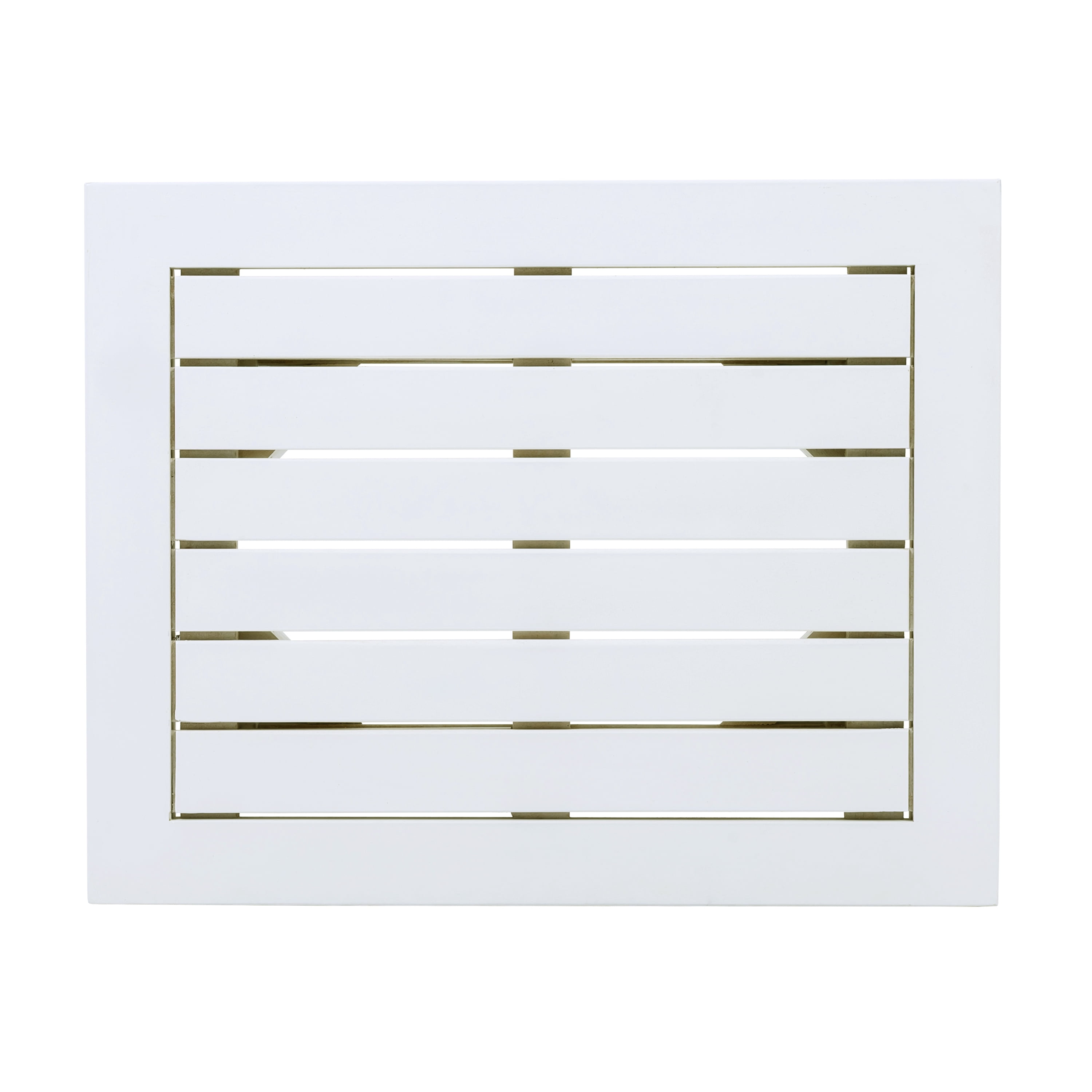 Side Table, Weather-Resistant Rectangular End Table for Patio, Garden, Lawn, and Living Room (White PU)