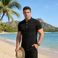 thumbnail image 2 of Men’s Short Sleeve Polo Shirt with Pocket Classic Fit Soft Cotton Material Three Button Placket Collar, 2 of 7