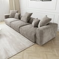 thumbnail image 2 of The Magic Home 3-Seater Modular Convertible Corduroy Sectional Sofa, Brown, 2 of 10