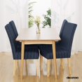 thumbnail image 3 of Deconovo - Funda de silla de comedor de punto jacquard, elástica, lavable y extraíble, de licra, para banquetes, juego de 2, azul marino, 3 of 6