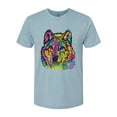 thumbnail image 3 of Colorful Majestic Neon Atric Wolf | Dean Russo Art Animal Lover Mens Premium Tri Blend T-Shirt, Denim, L, 3 of 5