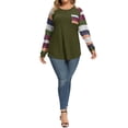 thumbnail image 5 of ZXSXSY Women Plus Size Round Neck Long Sleeves Colorblock Tunic Shirt, 5 of 5
