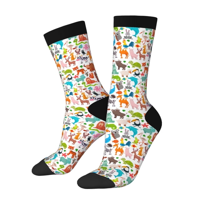 Balery Animals Calcetas Largas con Estampado para Hombre y Mujer – Suaves y Transpirables, Talla Única (US 5-11)