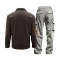 thumbnail image 3 of Caqnni Mens Winter CasualTie-Dye Pocket Long Sleeve Trousers Set Two Piece Outfits Athletic Running Jogging Suit Sets Size S-XXXL (Gray,M), 3 of 6