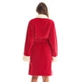 thumbnail image 3 of Scalloped Textured Kimono Robe (Red Sherpa, 3X), 3 of 3