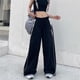 thumbnail image 3 of Pantalones Cargo informales de pierna ancha para mujer, ropa de calle sólida con cordón, pantalones de chándal de cintura elástica, Joggers sueltos Y2K, pantalones holgados de Hip Hop, 3 of 5