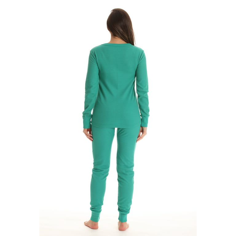 Just Love Women's Thermal Underwear Pajamas Set (Teal, Small) 