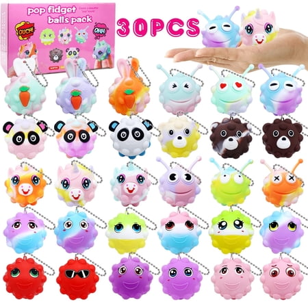 Pop Ballz Party Pack - 30 Count 3D Fidget Toys for Kids! Perfect Birthday Gifts, Goodie Bag Fillers, Pinata Stuffers, and Kids Prizes.