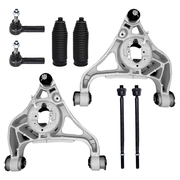 Detroit Axle - RWD 8pc Front End Kit for 2013-2018 Ram 1500, 2019-2024 1500 Classic, 2 Lower Control Arms with Ball Joints 4 Outer Inner Tie Rods 2 Boots Replacement
