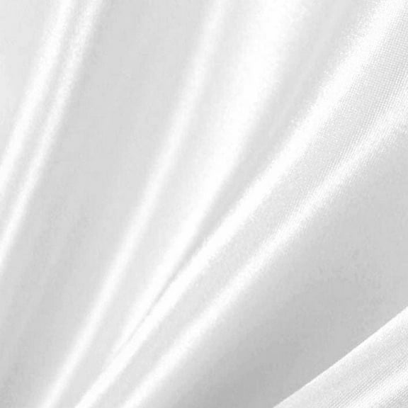 DECORATIVE SILK INC. CHARMEUSE SATIN POLYESTER SOLID FABRIC 60" WIDE BY THE YARD ( WHITE )