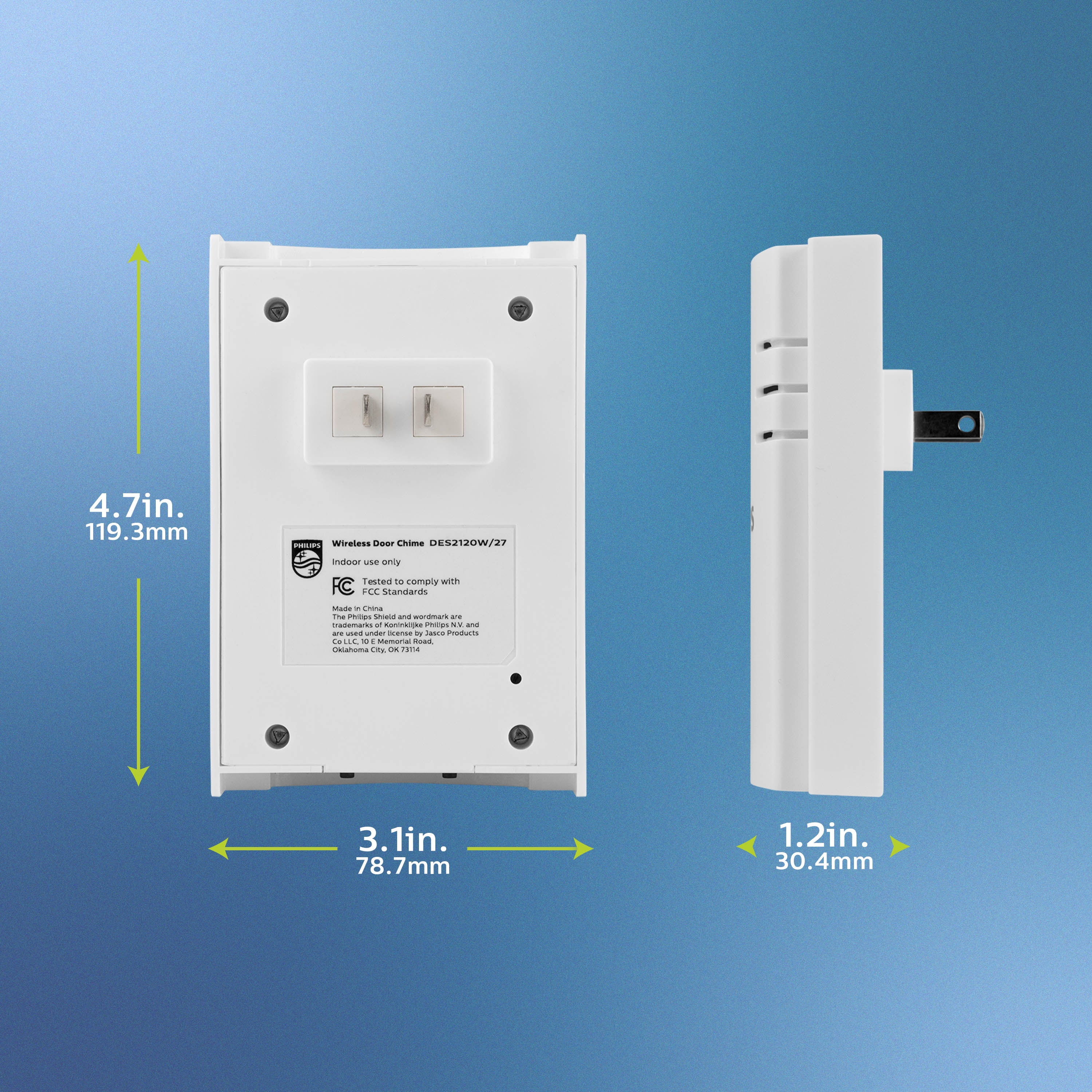 Philips Plug-in 8-Melody Doorbell Kit, White, 8in, DES2180W/27