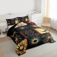 thumbnail image 3 of Manfei Sun Moon Pattern Full Size Comforter Sets,Retro Exotic Style Bedding Comforter Set,Vintage bohemian Theme Bedding Sets For Kids,Ultra Soft Home Decor Reversible,3-Piece, 3 of 8