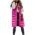thumbnail image 4 of AUNVITO Women's Winter Sleeveless Puffer Vest With Detachable Hood & Side Zipper, Stand Collar Quilted Coat With Pockets For Casual OutRegular Fits, 4 of 9