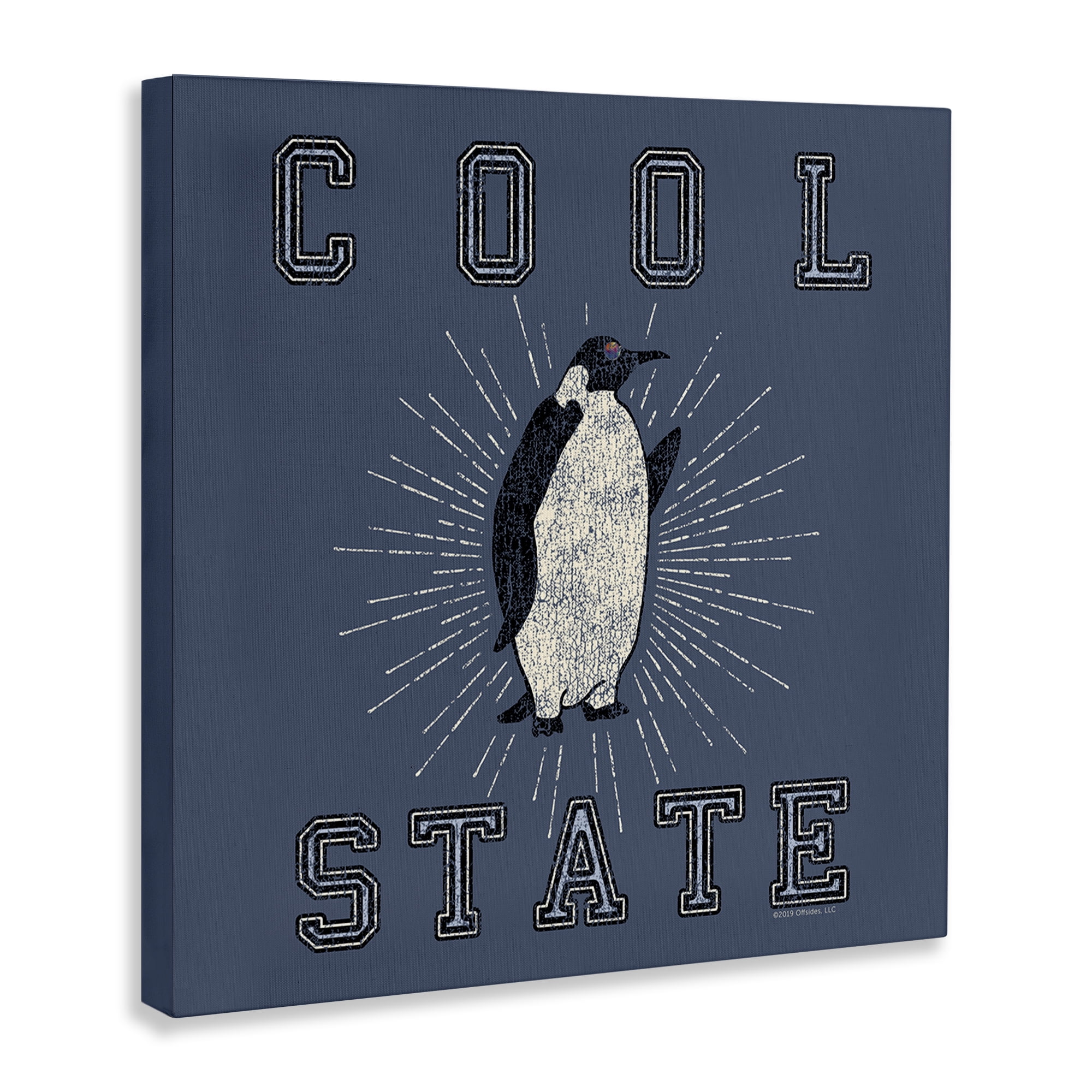 Stupell Industries Cool Penguin State Varsity Animals Painting Wrapped Canvas Art Print Wall Art, 30 x 30