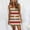 Beige, variant on Icuanyi Womens Dresses Women Casual V-Neck Sleeveless Bandage Stripe Printing Loose Vest Sling Dress