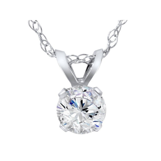Pompeii3 5/8ct Round Diamond Solitaire Pendant 14K White