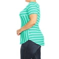 thumbnail image 3 of Women's Casual Plus Size Round Scoop Neck Striped T-Shirt Tunic, 3 of 4