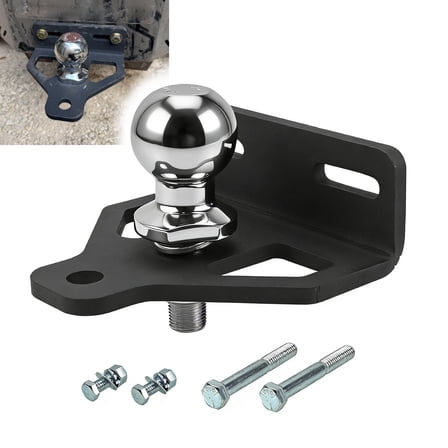 RULLINE Heavy Duty Zero Turn Mower Trailer Hitch, 8mm Steel Plate, Universal Fit for 2.5"-5.0" Hole Centers, with Chain Slot, Bolts and 2" Hitch Ball