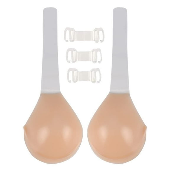 Invisilift Bra, Silicone Adhesive Lift Bra, Adhesive Conceal Silicone Tape with Strap (Skin, H)