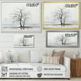 thumbnail image 4 of Designart "Minimalism Grey Tree silence VII" Floral Floater Framed Canvas Art Print, 4 of 7