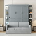 thumbnail image 2 of Queen Size Murphy Bed Wall Bed with Sofa,Gray, 2 of 9