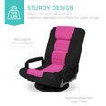 thumbnail image 6 of Best Choice Products 360-Degree Swivel Gaming Floor Chair w/ Armrest Handles, Foldable Adjustable Back - Black/Pink, 6 of 8