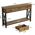 thumbnail image 3 of Fimind 55" Farmhouse Console Table with 3 Drawers, Rustic Entryway Table with 2-Tier Storage Shelf, Narrow Sofa Table for Living Room, Hallway, Foyer, 3 of 7