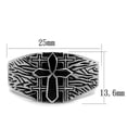 thumbnail image 2 of Luxe Jewelry Designs Men's Stainless Steel Cross Design Ring with Black Jet Epoxy - Size 10 (Pack of, 2 of 4