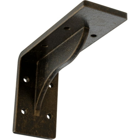 

2 W x 6 D x 3 3/4 H Embrey Steel Bracket Antiqued Brass
