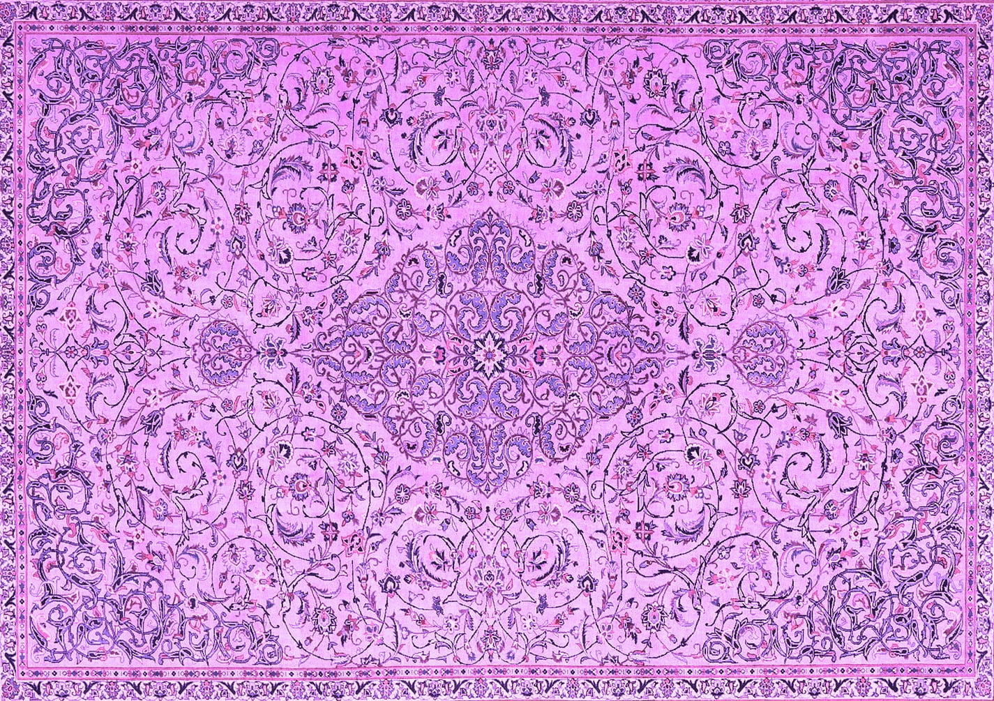 Ahgly Company Indoor Rectangle Persian Purple Traditional Area Rugs, 5