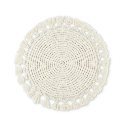 Better Homes & Garden Lauren Fabric Placemat, Natural, 16" Round, 1 Piece