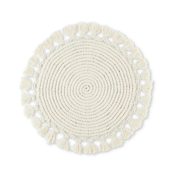 Better Homes & Garden Lauren Fabric Placemat, Natural, 16" Round, 1 Piece