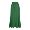 thumbnail image 5 of Busydd Skirts for Women Fall Solid Color Ruffle Flowy Skirt Business Casual Womens Maxi Skirt High Waist Drawstring Warp Skirts 2XL, 5 of 6
