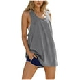 thumbnail image 1 of Lenpel Débardeurs pour Femmes Décontracté Ample Col Rond Dos Nageur Athlétique Sans Manches Camisole Tops d'Entraînement, 1 of 7