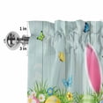 thumbnail image 4 of Easter Rod Pocket Curtain Valance, Spring Easter Eggs Bunny Butterflies Wooden Grain Farmhouse Window Valance for Living Room, Bedroom, Kitchen 54"W x 18"L, 4 of 9