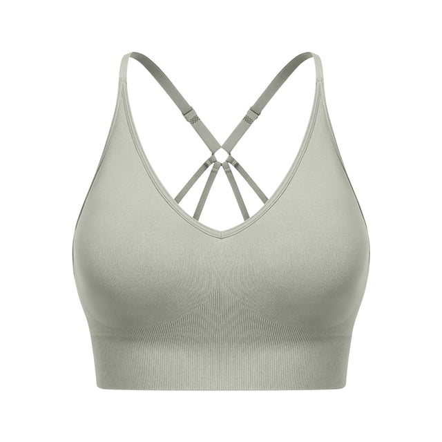 Timegard Sports Bras for Women Adjustable Spaghetti Strap High Support Stretch Workout Running No Underwire Bras