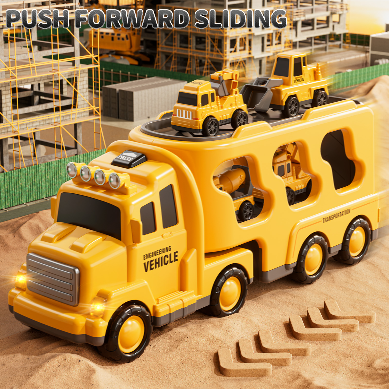 Lucky Doug Construction Truck 5-in-1 Vehicle Playset photo 7